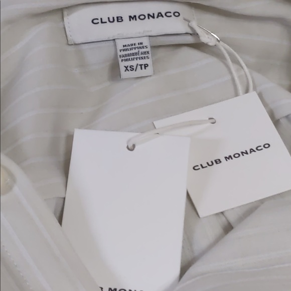 2x 👯‍♀️Host Pick⚡️Club Monaco Long Sleeve Split Seam Striped Shirt - Picture 12 of 15